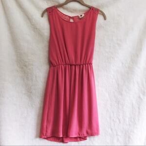 One Clothing Pink Back Lace Sleeveless Flow Dress
